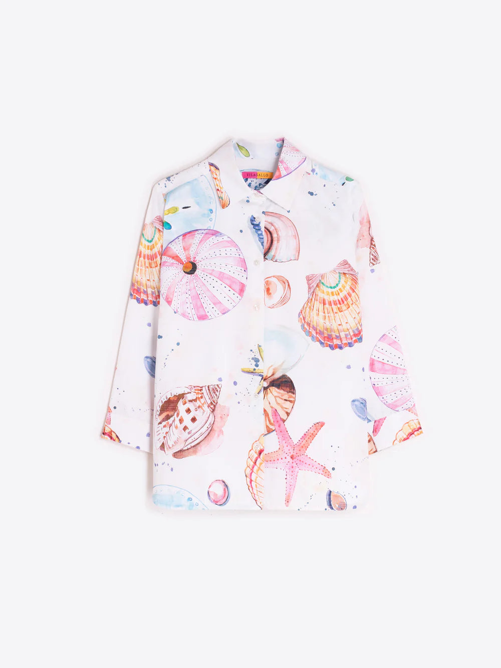 Vilagallo White Shirt with Seashell & Starfish