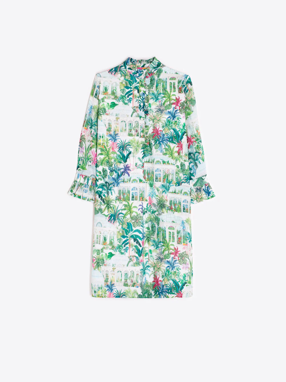 Vilagallo Green Multicoloured Print Cotton  Dress