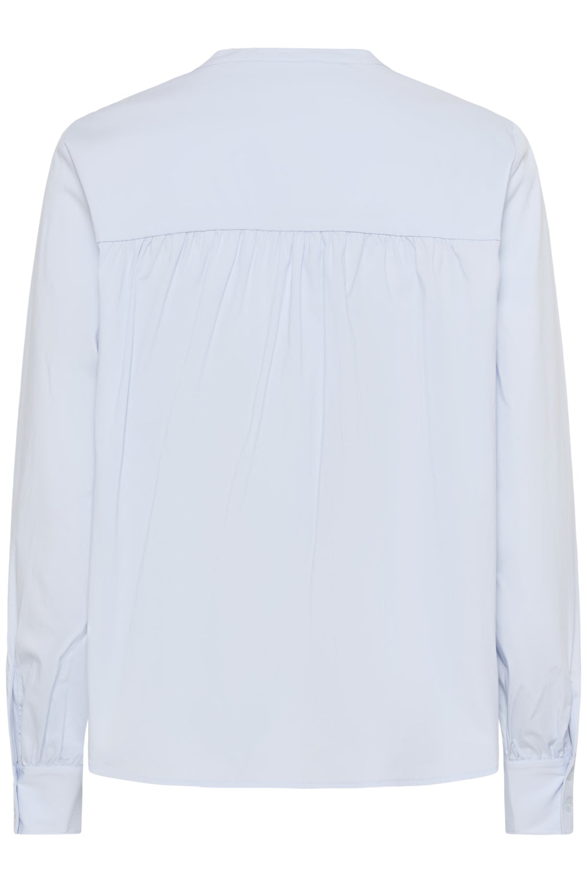 Part Two Zainas Ruffle Shirt – Pale Blue Feminine Cotton Blouse