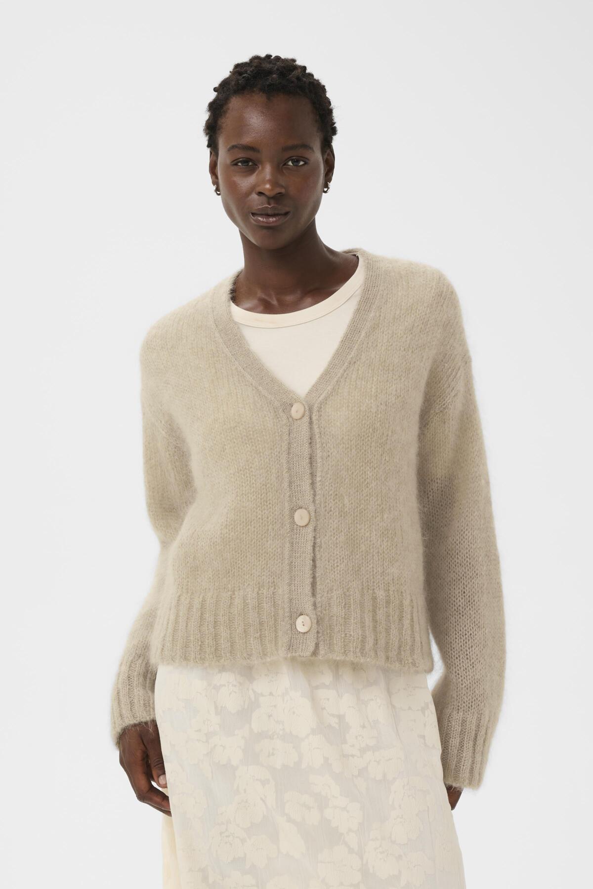 Part Two Zendaya Cardigan – Soft Knit Button-Through - Available in Camel or Pale Blue