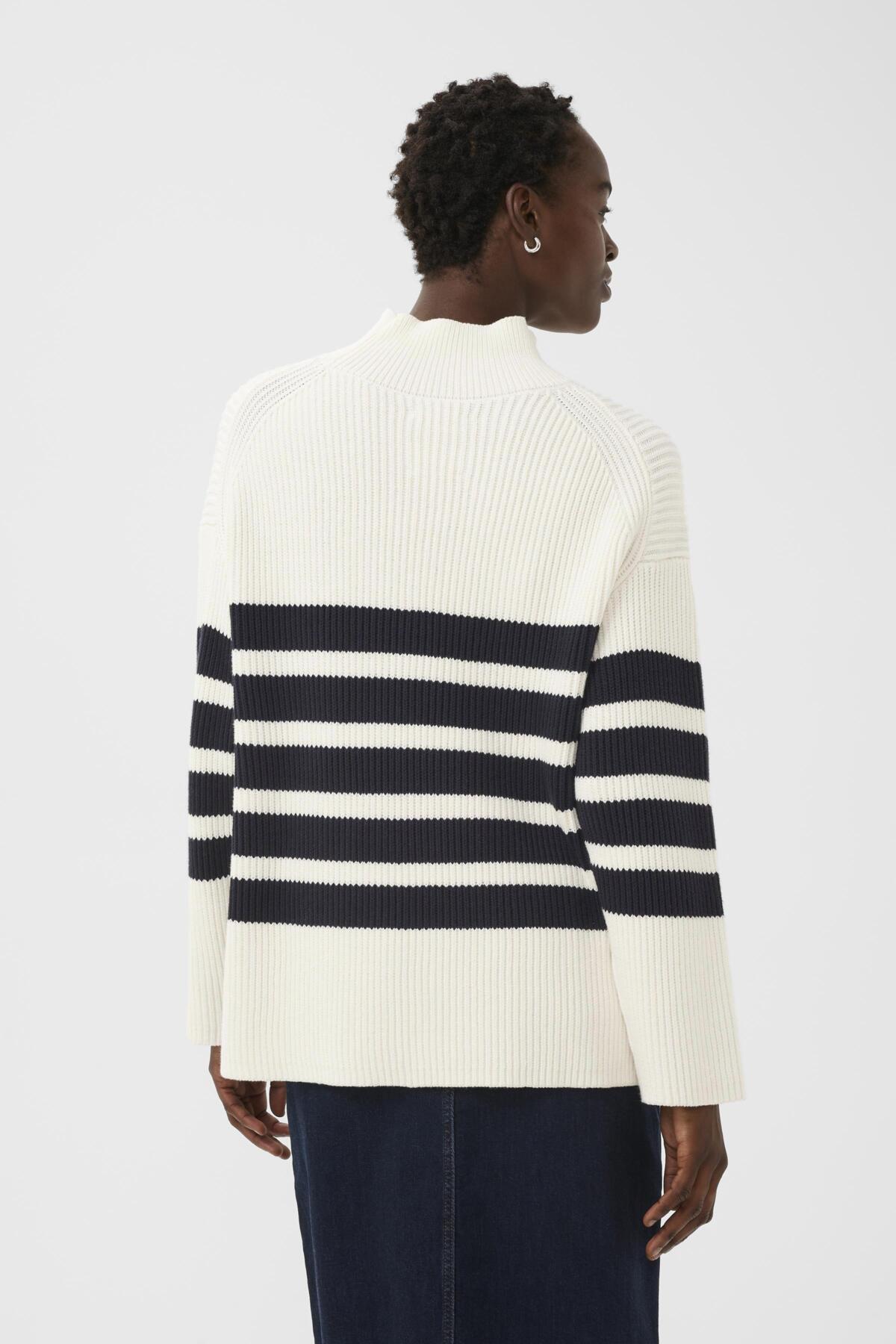 Part Two Ziya Navy & White Striped Cotton Jumper