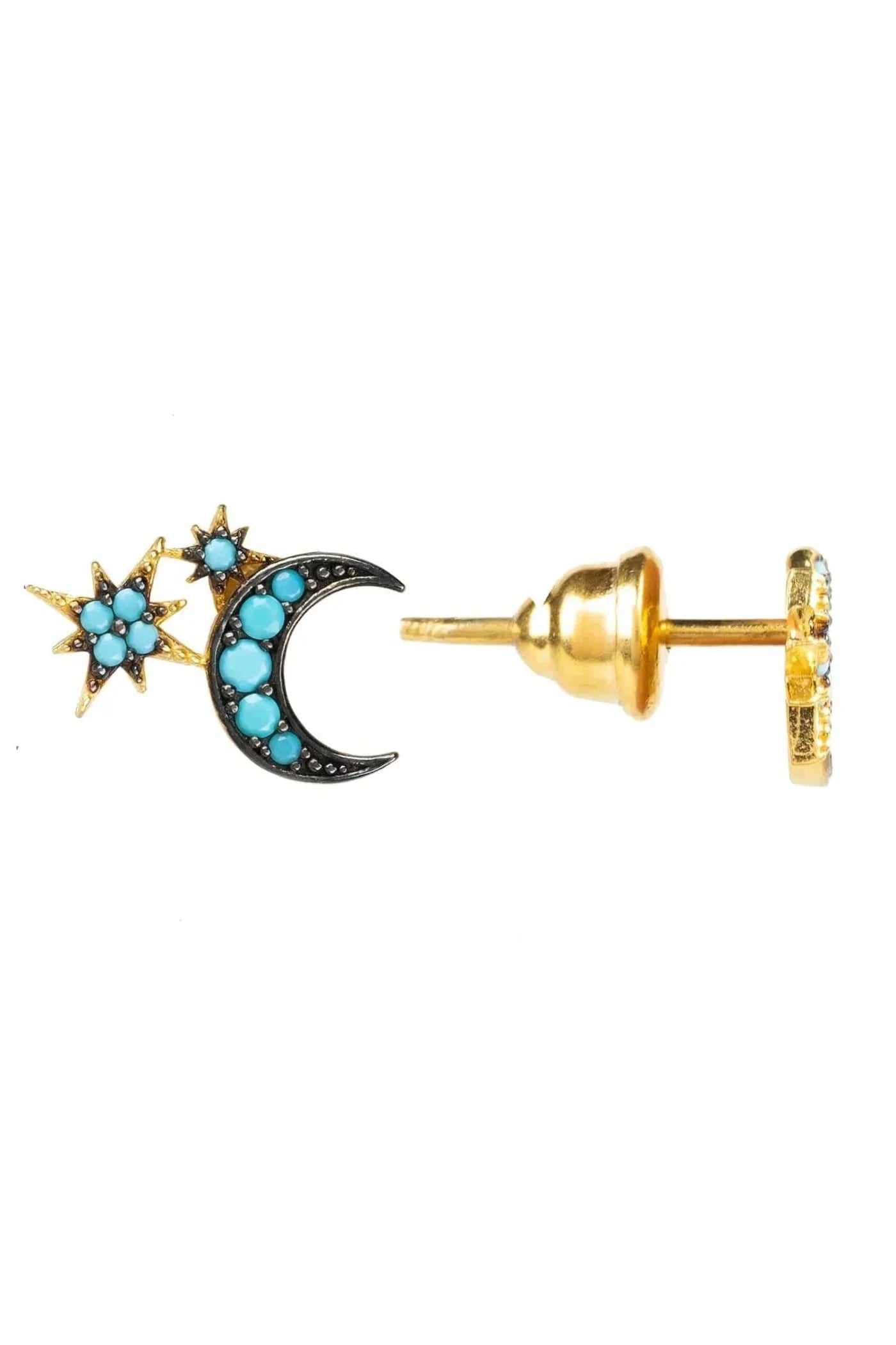 Latelita Moon & Starburst Mini Earrings Turquoise