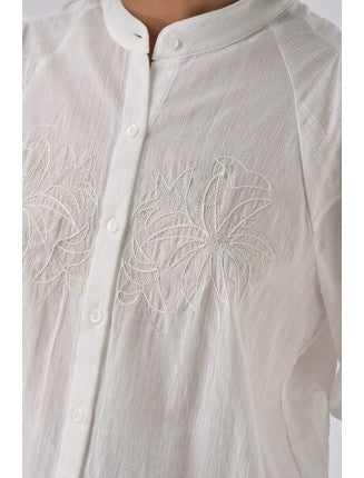Orfeo Fanette White Top with Embroidery