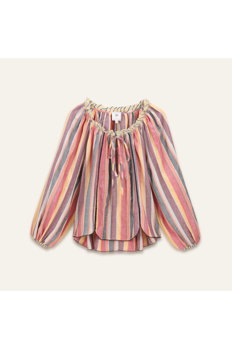 Orfeo Lisabeth Orange/Pink Striped Top