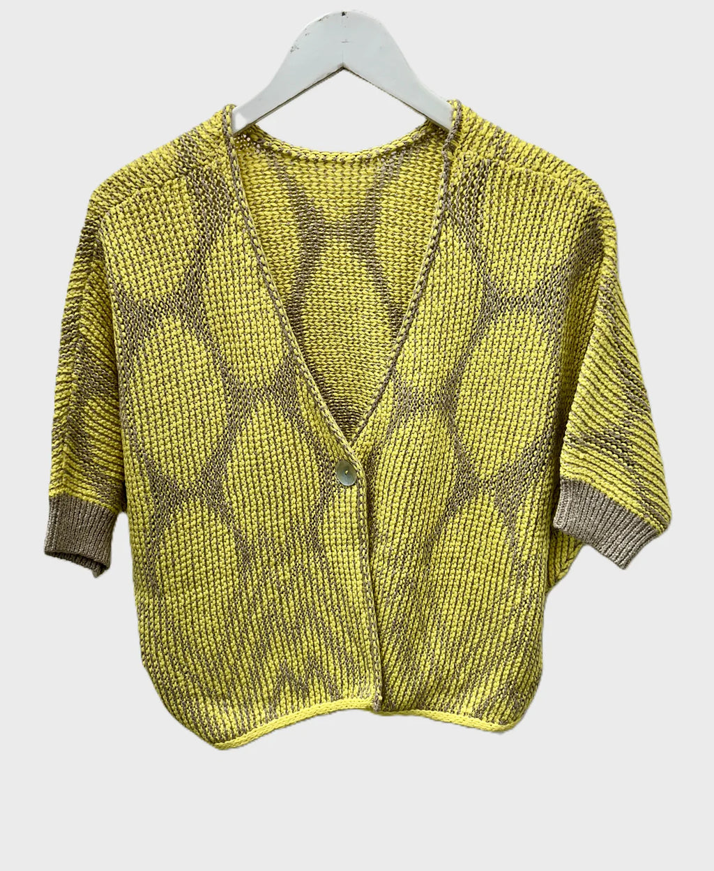 Oui 97411 Yellow/silver Cardigan