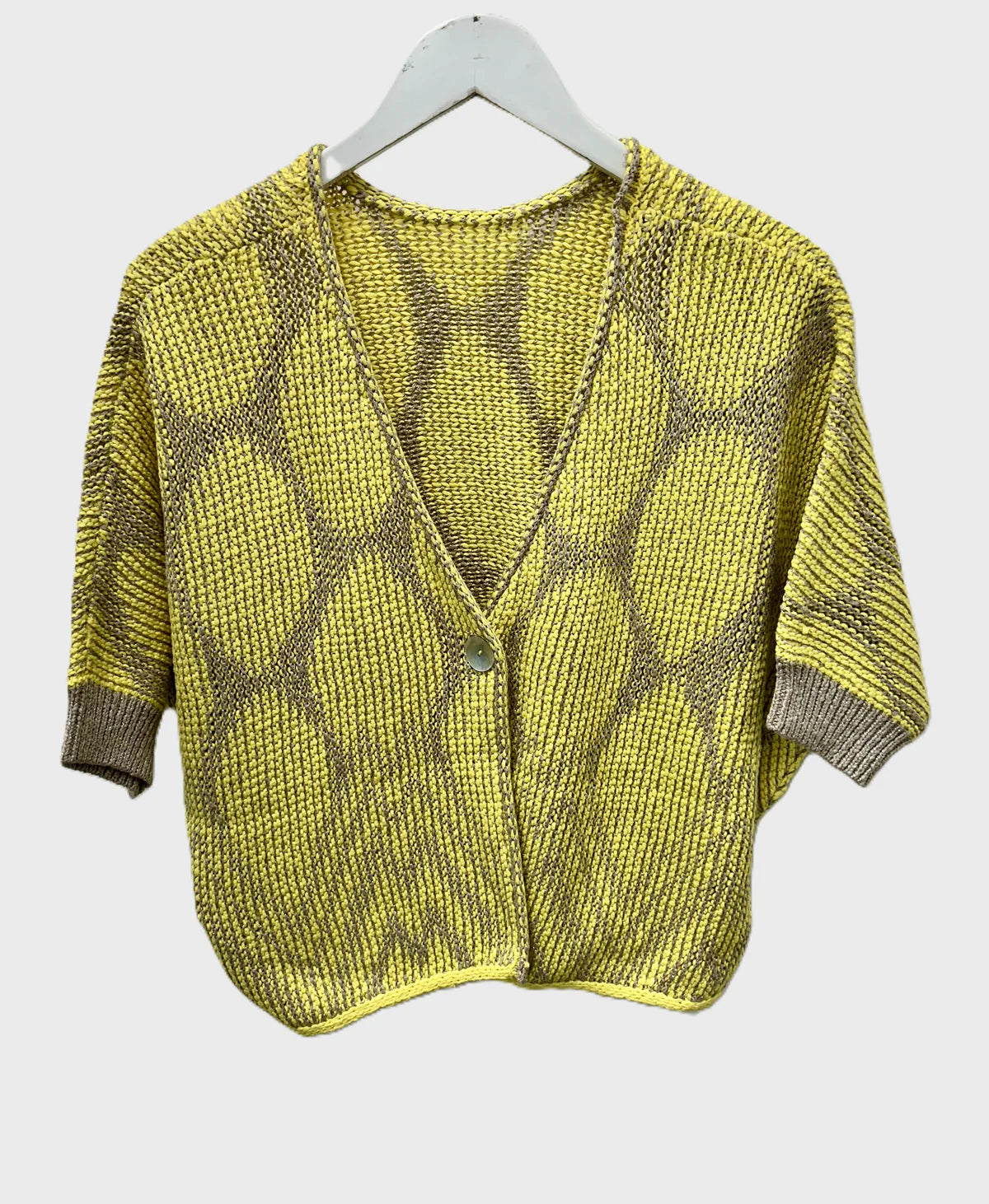 Oui 97411 Yellow/silver Cardigan