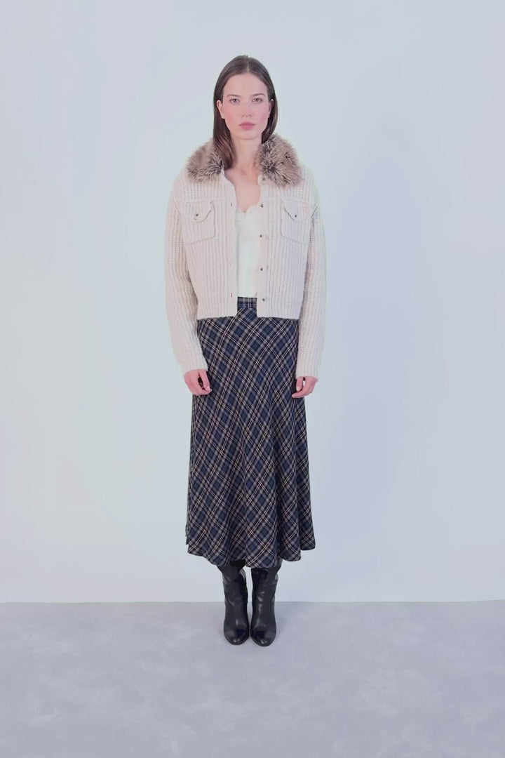 Oui 98024 Fur Collar Jacket - Cream