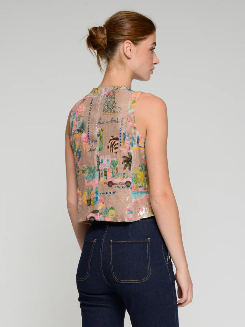 Vilagallo Multi Coloured Sequin Waistcoat